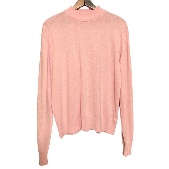 Debenhams Pink Acrylic Womens Long-Sleeve Mock Neck Sweater Size 18 - Picture 1 of 5